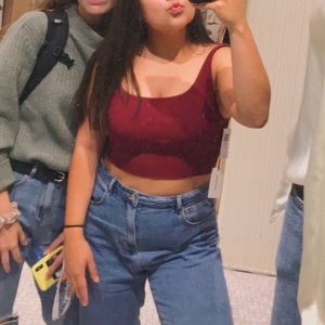 Babaton Burgundy Crop Top